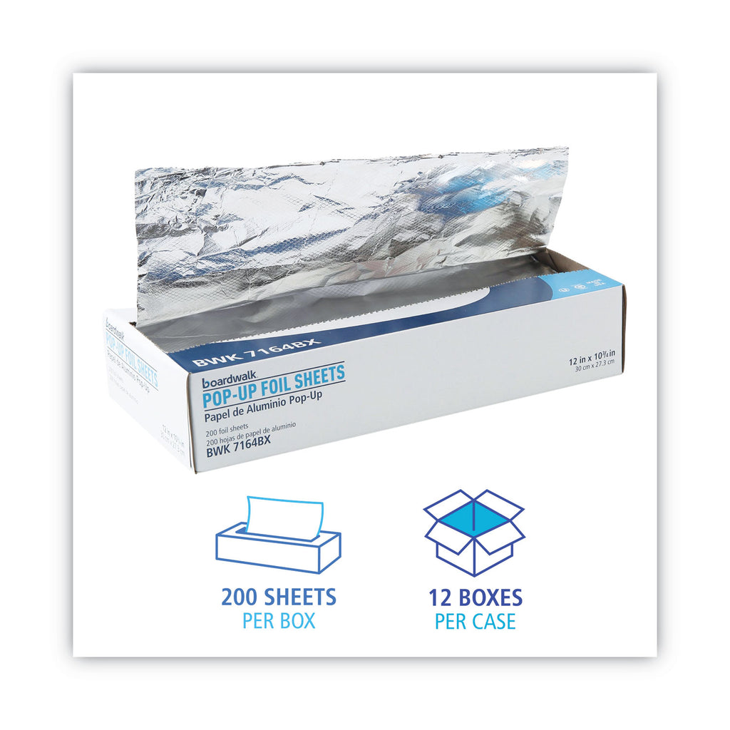 Heavy-Duty Aluminum Foil Pop-Up Sheets, 12 x 10.75, 200/Box, 12 Boxes/Carton