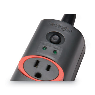 SmartSockets Color-Coded Strip Surge Protector, 6 AC Outlets, 6 ft Cord, 670 J, Black