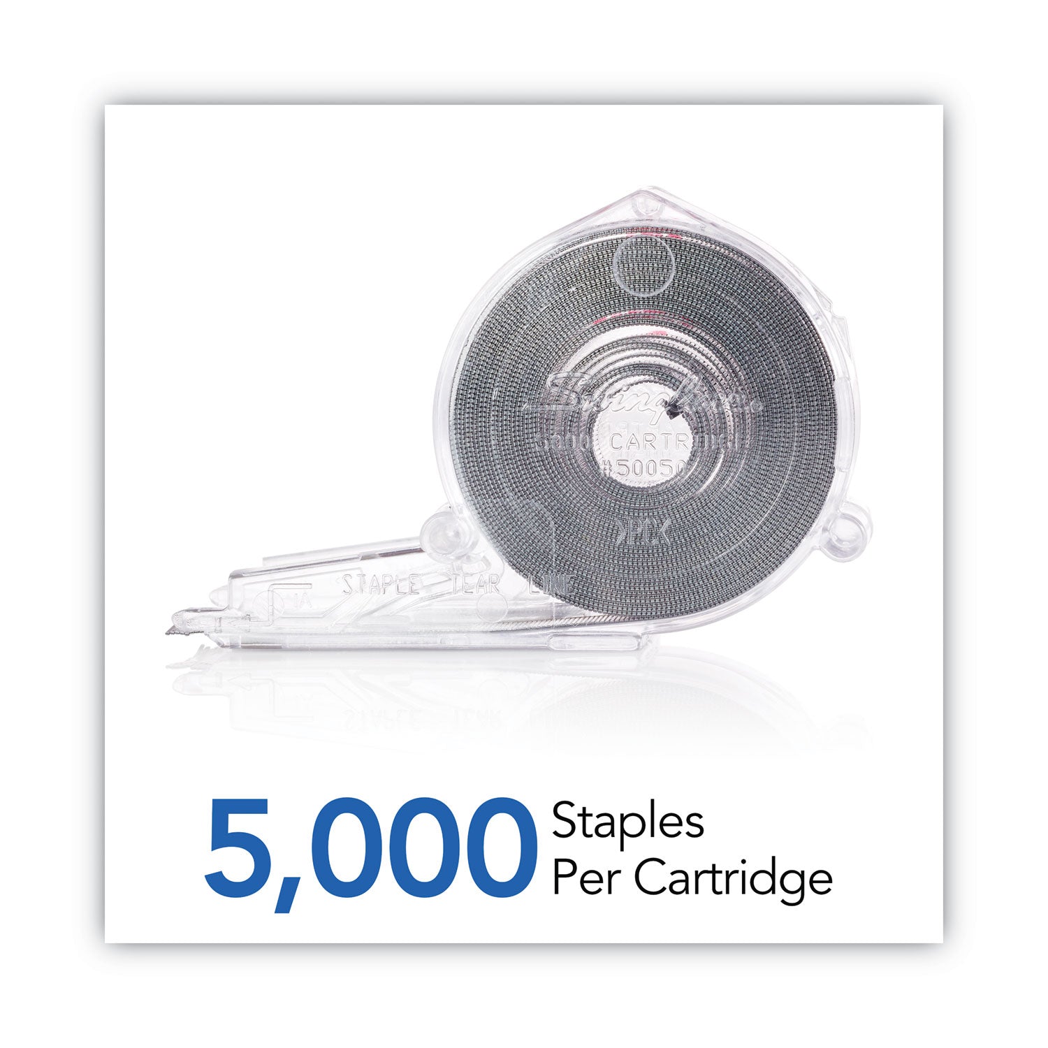 Cartridge Staples, 0.25" Leg, 0.5" Crown, Steel, 5,000/Box - 