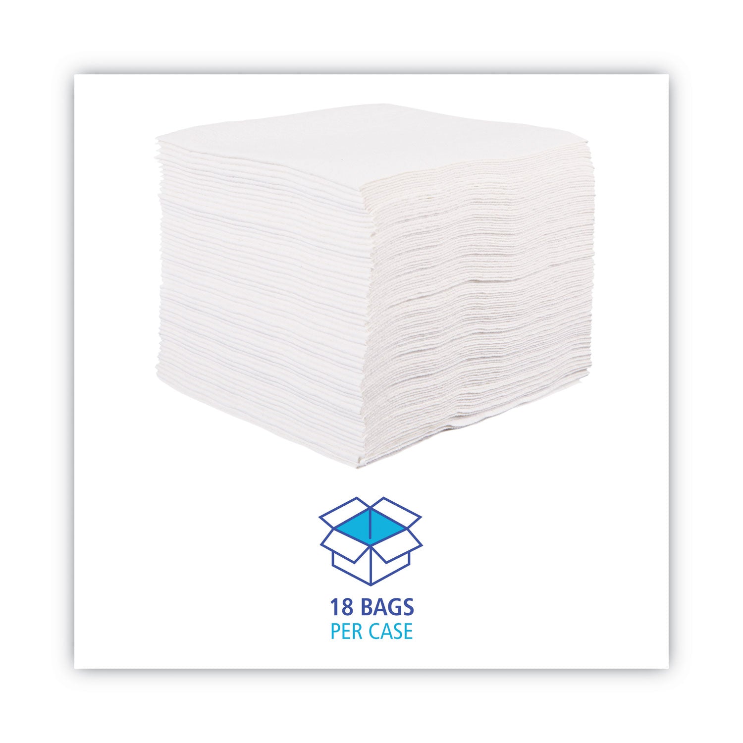 DRC Wipers, 12 x 13, White, 56 Bag, 18 Bags/Carton - 