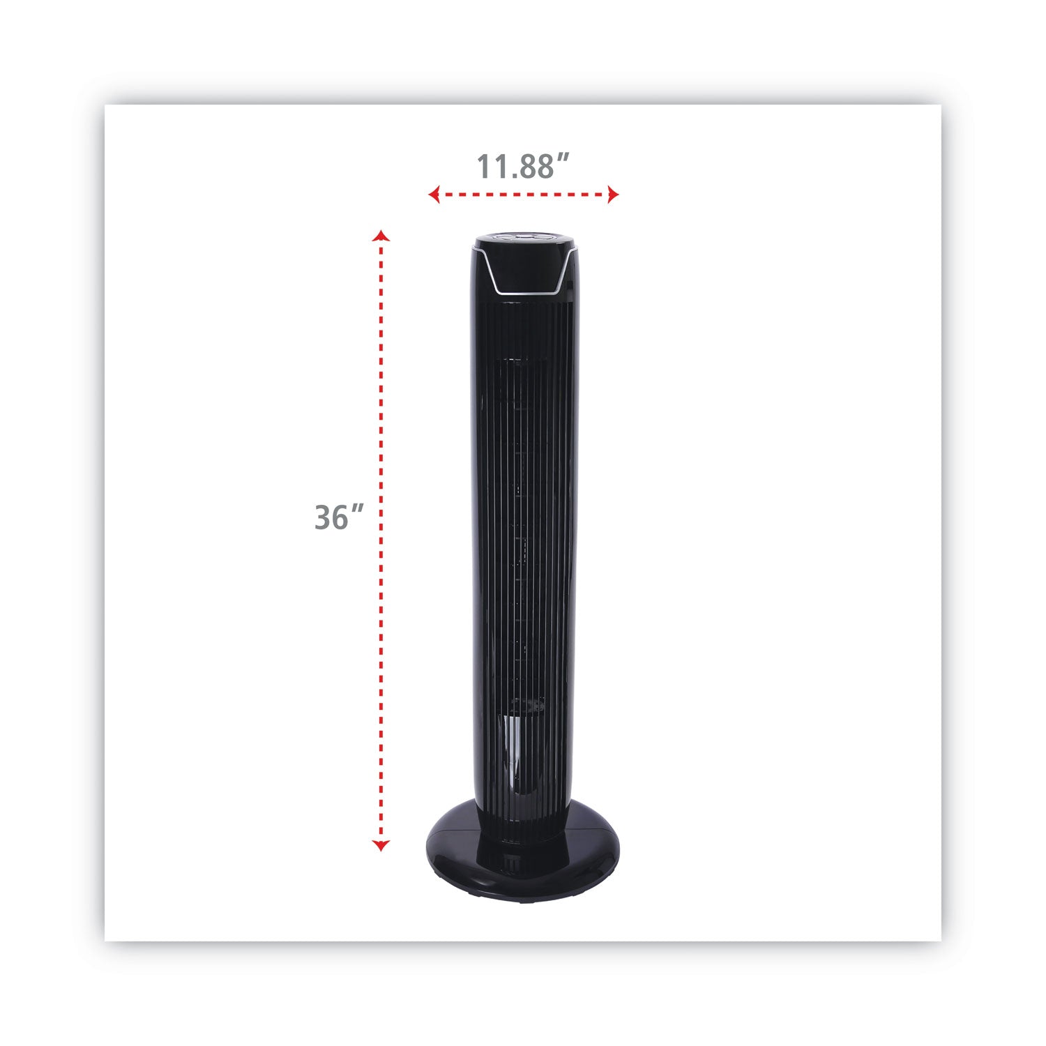 36" 3-Speed Oscillating Tower Fan with Remote Control, Plastic, Black - 