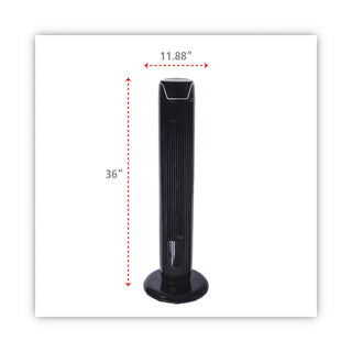 36" 3-Speed Oscillating Tower Fan with Remote Control, Plastic, Black - 