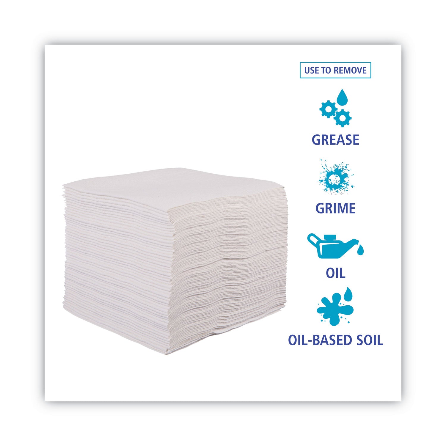 DRC Wipers, 12 x 13, White, 90 Bag, 12 Bags/Carton - 