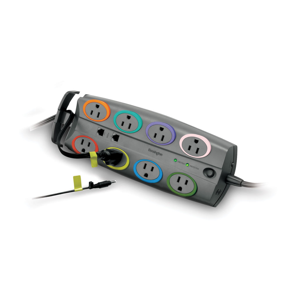SmartSockets Surge Protector, 8 AC Outlets, 8 ft Cord, 3,090 J, Dark Gray - 