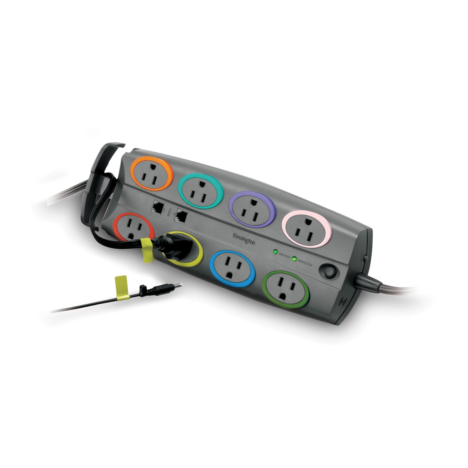 SmartSockets Surge Protector, 8 AC Outlets, 8 ft Cord, 3,090 J, Dark Gray - 