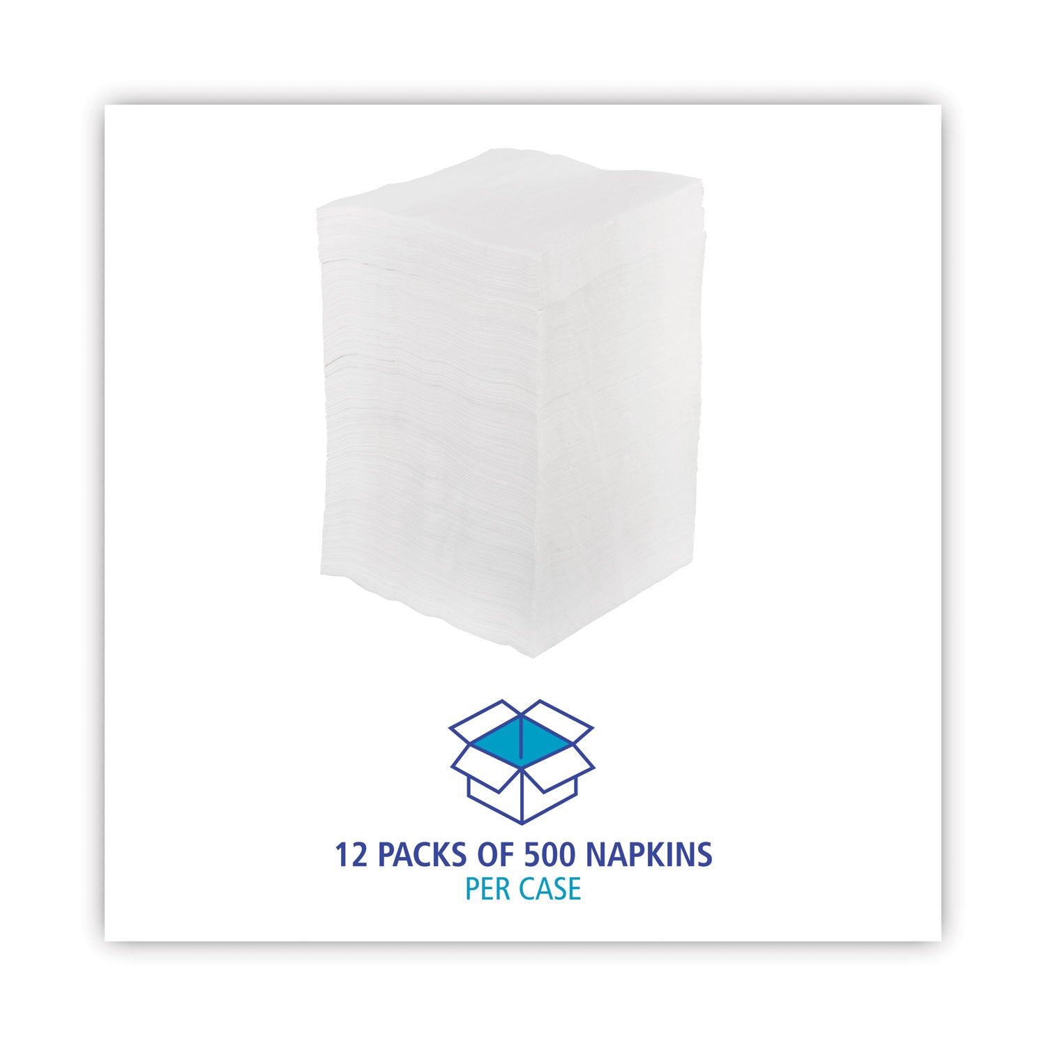1/4-Fold Lunch Napkins, 1-Ply, 12" x 12", White, 6000/Carton