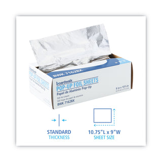Standard Aluminum Foil Pop-Up Sheets, 9 x 10.75, 500/Box, 6 Boxes/Carton - 