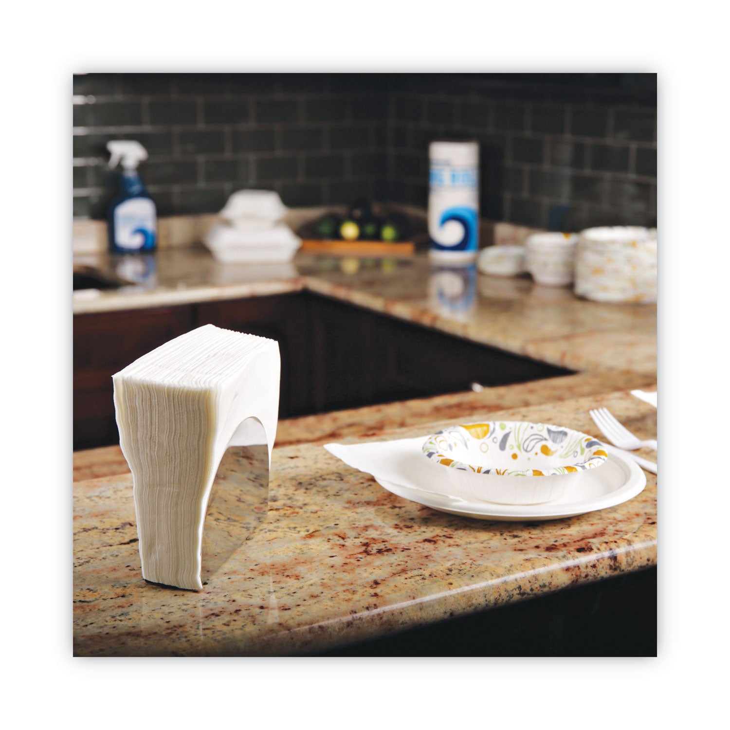 1/4-Fold Lunch Napkins, 1-Ply, 12" x 12", White, 6000/Carton