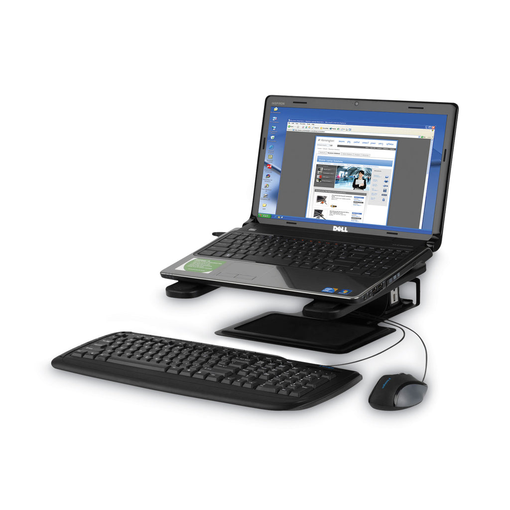 Adjustable Laptop Stand, 10" x 12.5" x 3" to 7", Black, Supports 7 lbs - 