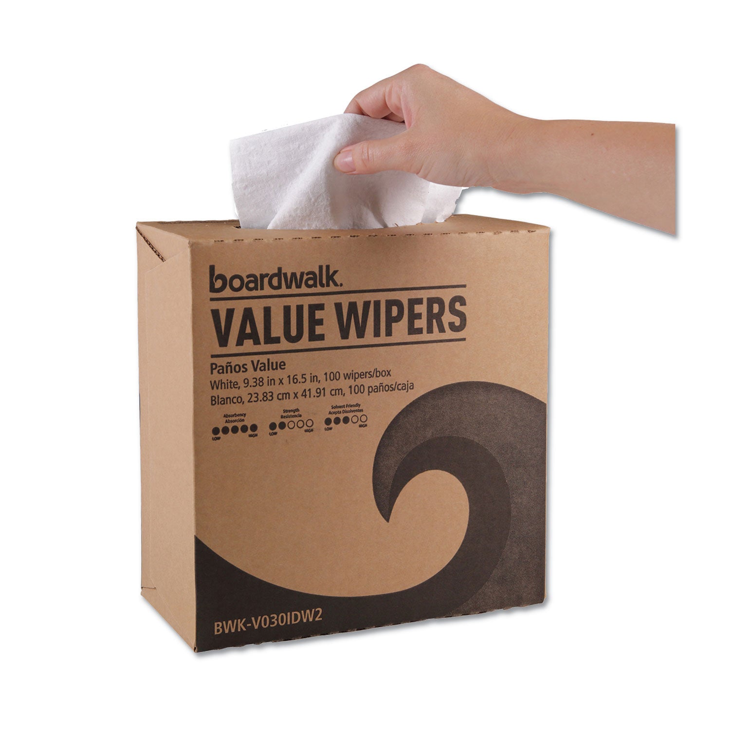 DRC Wipers, 9.33 x 16.5, White, 100 Dispenser Packs, 9 Dispenser Packs/Carton - 