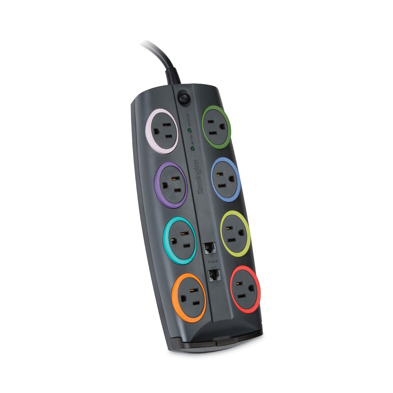 SmartSockets Surge Protector, 8 AC Outlets, 8 ft Cord, 3,090 J, Dark Gray - 