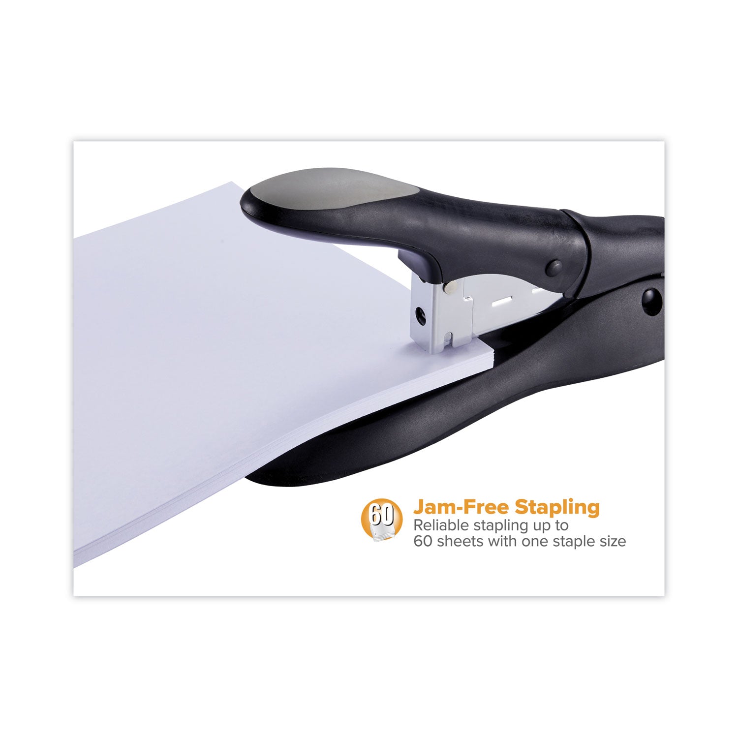 Personal Heavy-Duty 60-Sheet Stapler, 60-Sheet Capacity, Black/Gray