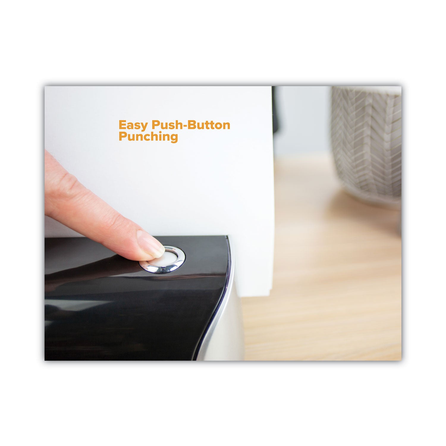 12-Sheet Electric Three-Hole Punch, 9/32" Holes, Black - 
