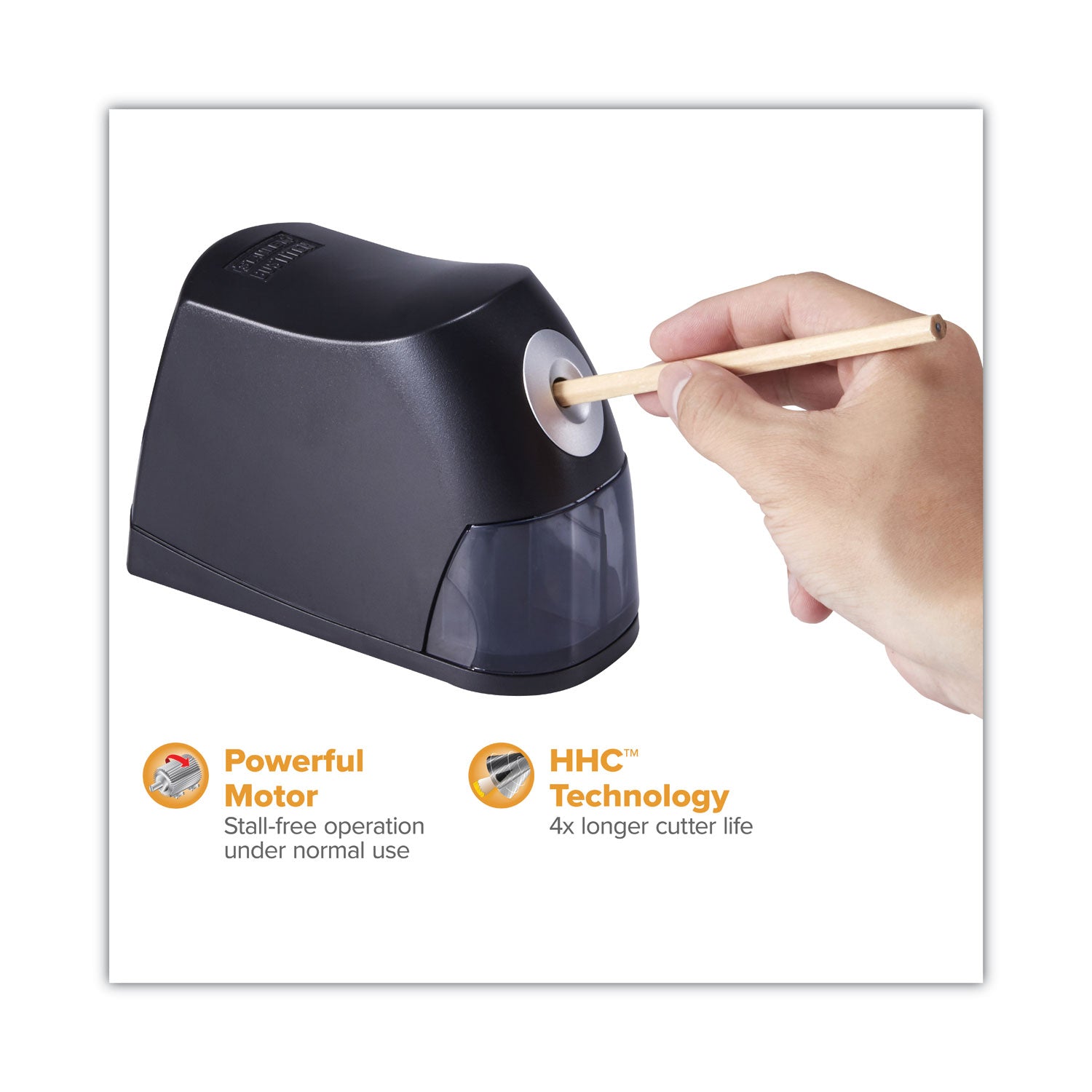 Electric Pencil Sharpener, AC-Powered, 2.75 x 7.5 x 5.5, Black - 