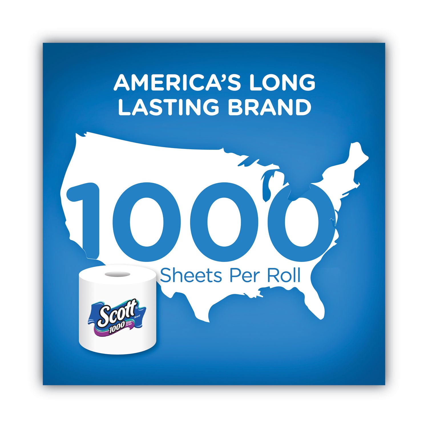 1000 Bathroom Tissue, Septic Safe, 1-Ply, White, 1,000 Sheet/Roll, 20/Pack