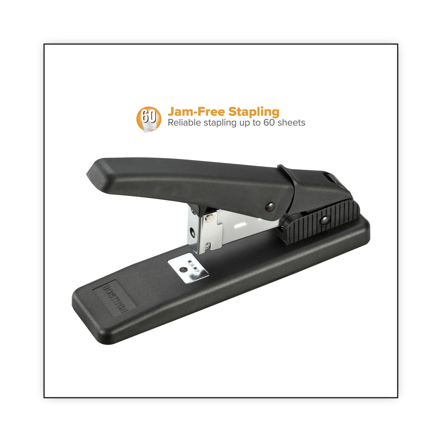 Stanley NoJam Desktop Heavy-Duty Stapler, 60-Sheet Capacity, Black - 