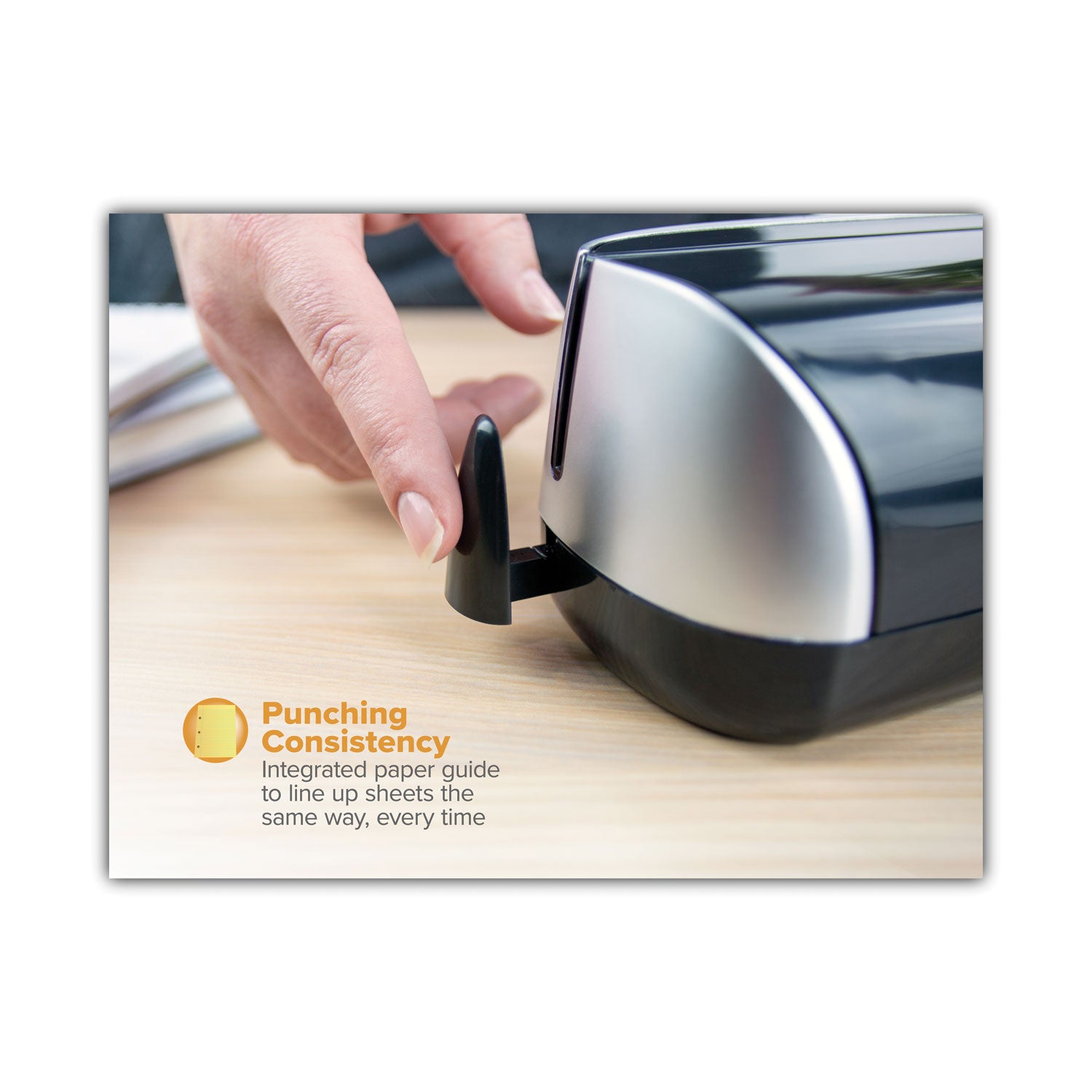 12-Sheet Electric Three-Hole Punch, 9/32" Holes, Black - 