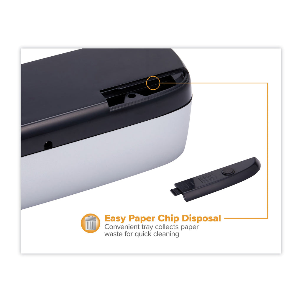 12-Sheet Electric Three-Hole Punch, 9/32" Holes, Black - 