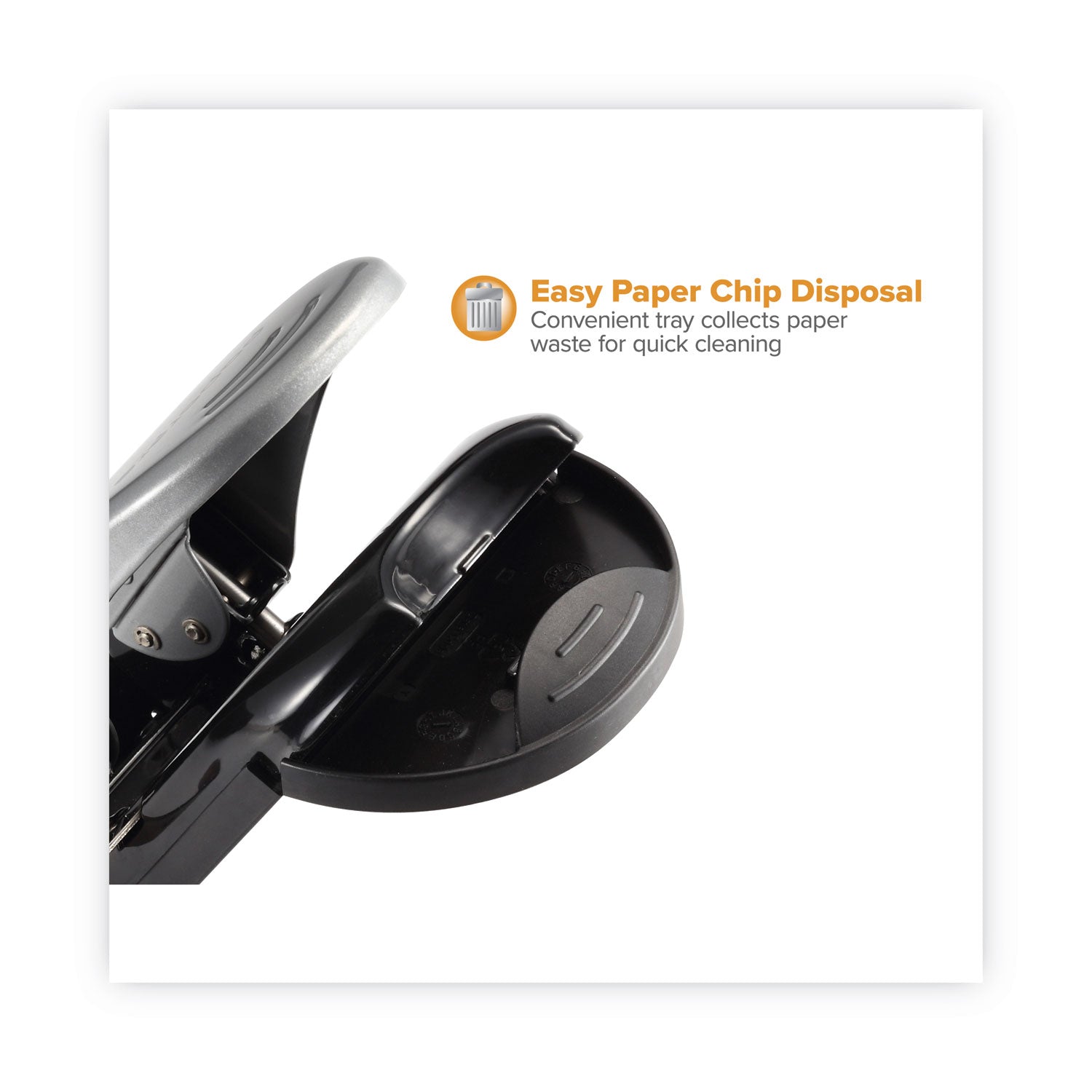 40-Sheet EZ Squeeze Two-Hole Punch, 9/32" Holes, Black/Silver