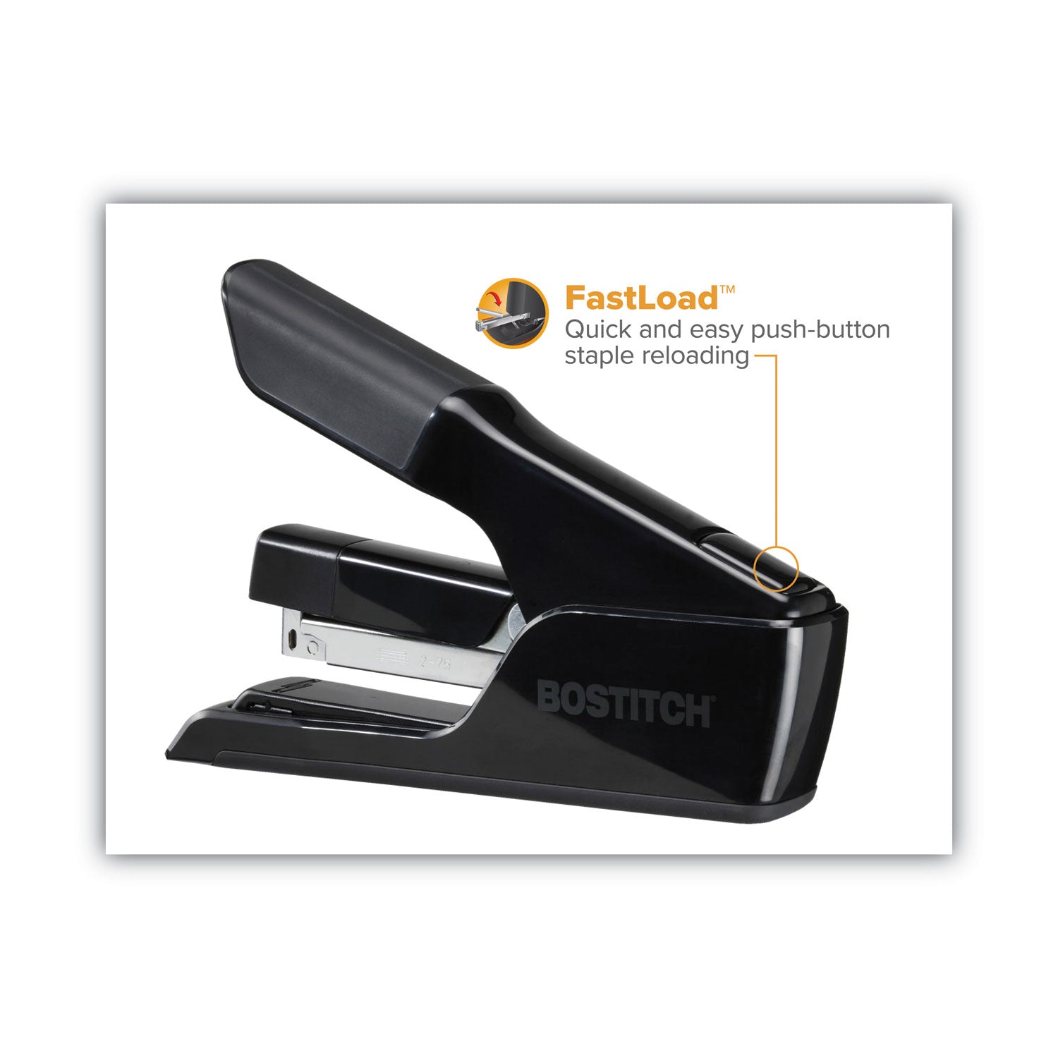 EZ Squeeze 75 Stapler, 75-Sheet Capacity, Black - 
