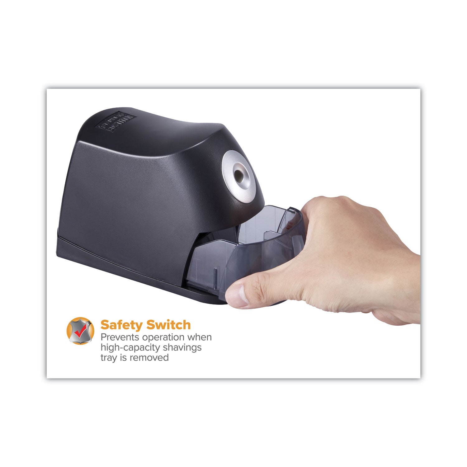 Electric Pencil Sharpener, AC-Powered, 2.75 x 7.5 x 5.5, Black - 