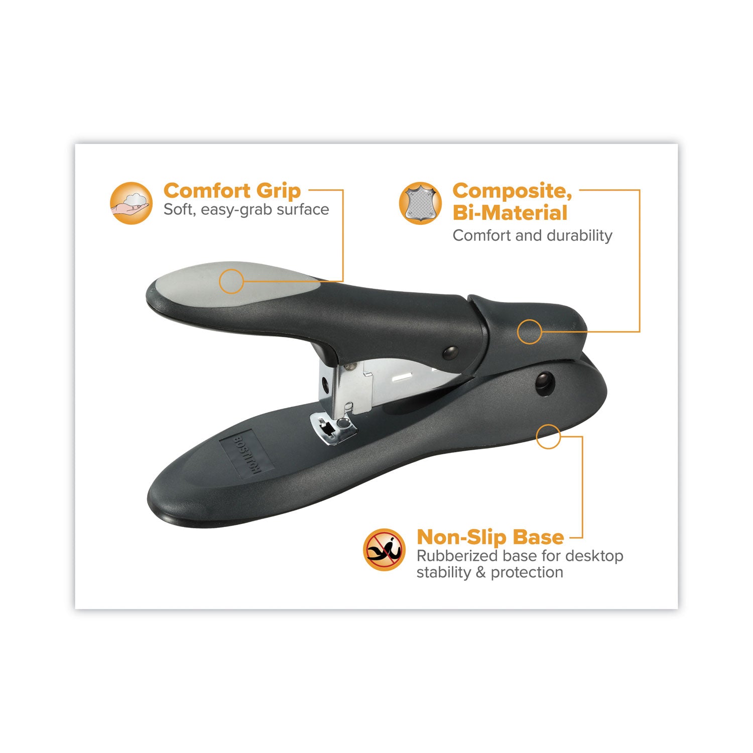 Personal Heavy-Duty 60-Sheet Stapler, 60-Sheet Capacity, Black/Gray