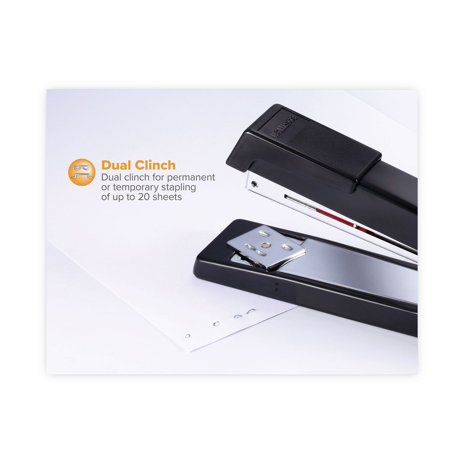B440 Executive Full Strip Stapler, 20-Sheet Capacity, Black