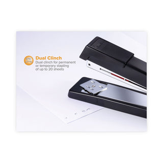 B440 Executive Full Strip Stapler, 20-Sheet Capacity, Black