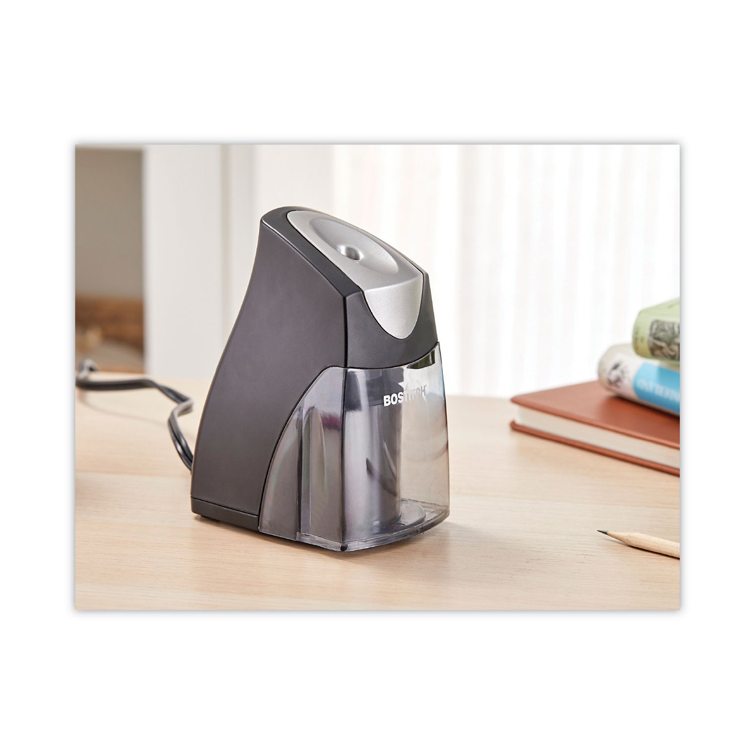 QuietSharp Executive Vertical Electric Pencil Sharpener, AC-Powered, 5.88 x 3.69 x 6.4, Black - 