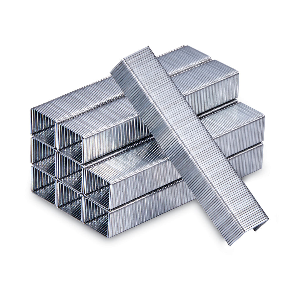 Heavy-Duty Premium Staples, 0.38" Leg, 0.5" Crown, Steel, 5,000/Box