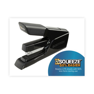 EZ Squeeze 75 Stapler, 75-Sheet Capacity, Black - 