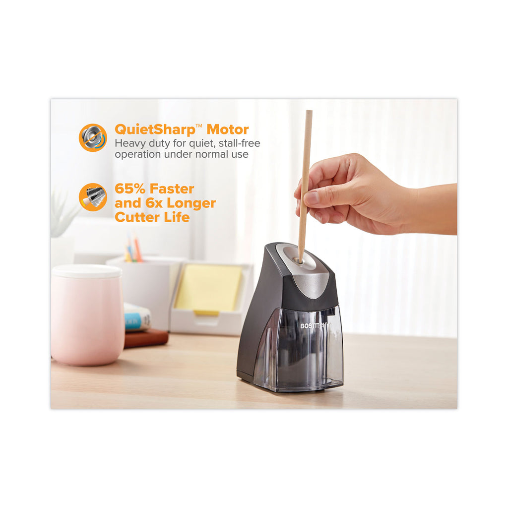 QuietSharp Executive Vertical Electric Pencil Sharpener, AC-Powered, 5.88 x 3.69 x 6.4, Black - 