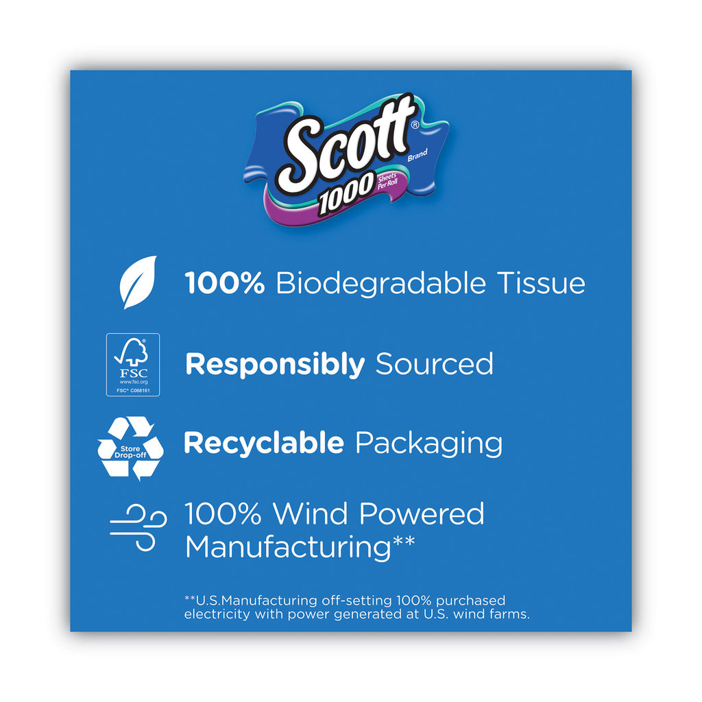 1000 Bathroom Tissue, Septic Safe, 1-Ply, White, 1,000 Sheet/Roll, 20/Pack
