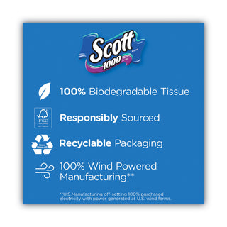 1000 Bathroom Tissue, Septic Safe, 1-Ply, White, 1,000 Sheet/Roll, 20/Pack