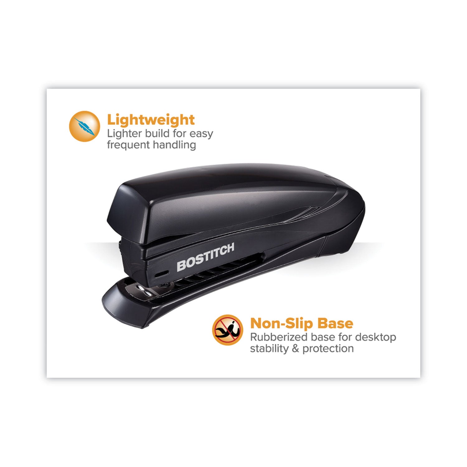 Inspire Spring-Powered Full-Strip Stapler, 20-Sheet Capacity, Black - 