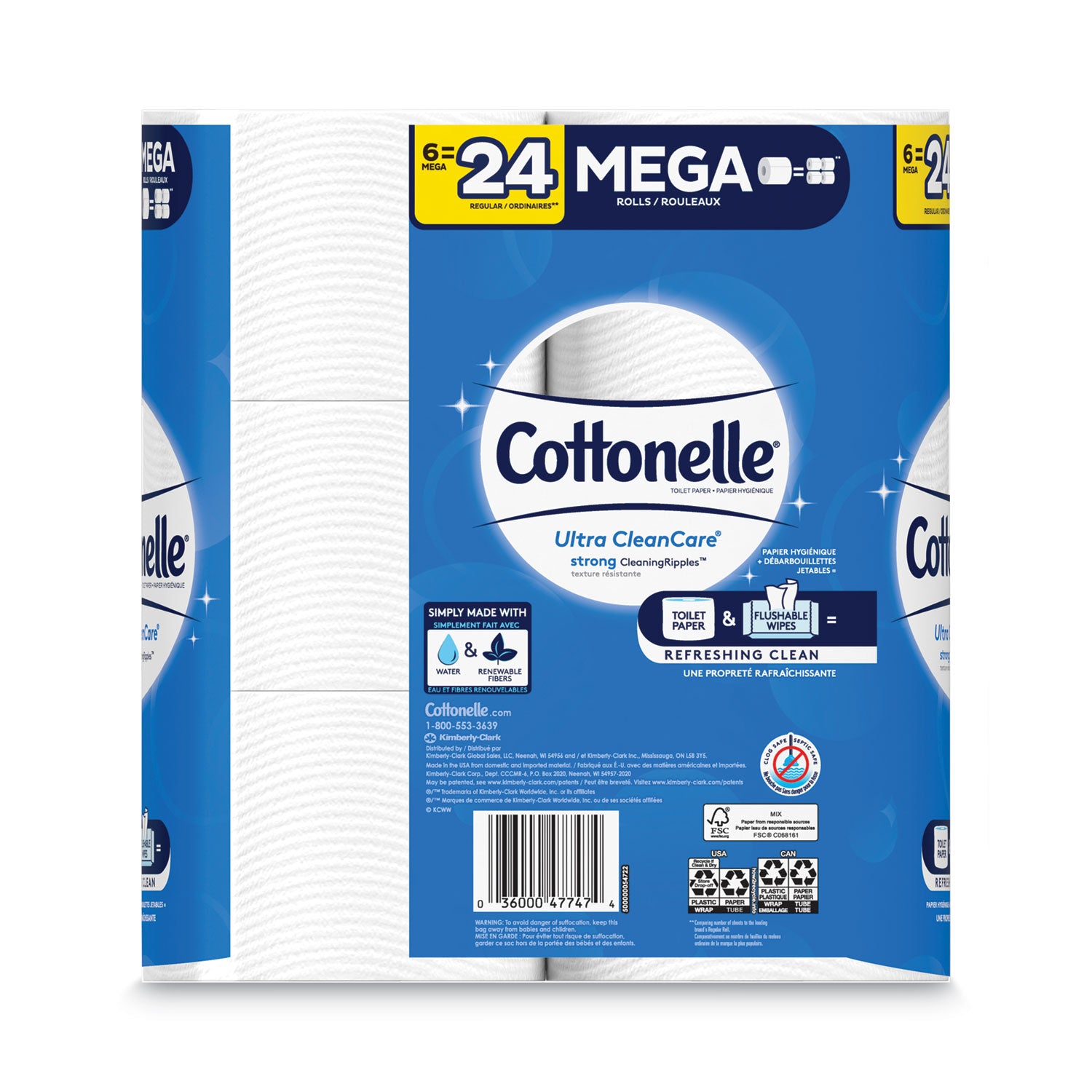 ultra-cleancare-toilet-paper-strong-tissue-mega-rolls-septic-safe-1-ply-white-340-sheets-roll-6-rolls-pk-6-pks-carton_kcc47747 - 5