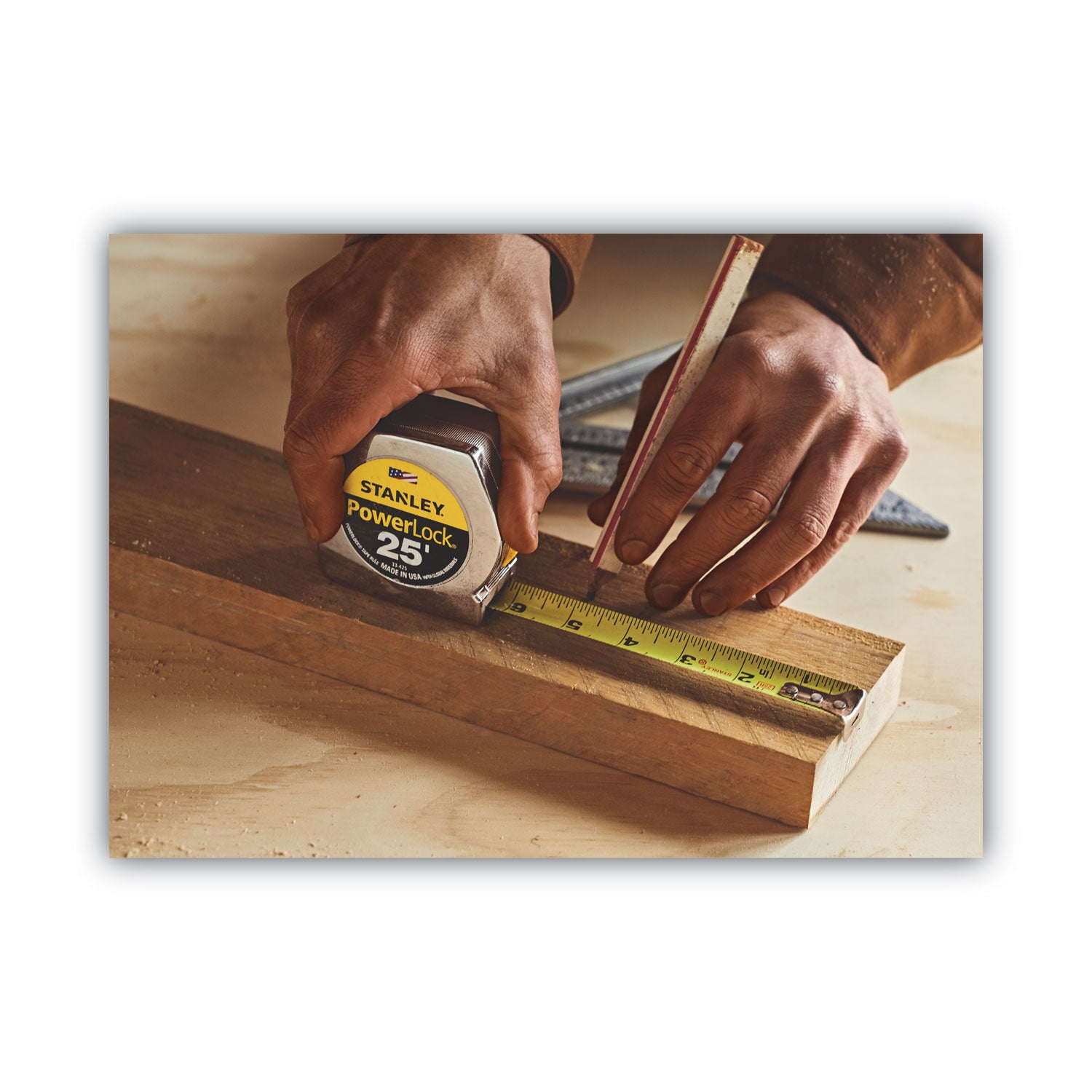 Powerlock II Power Return Rule, 1" x 25 ft, Chrome/Yellow - 