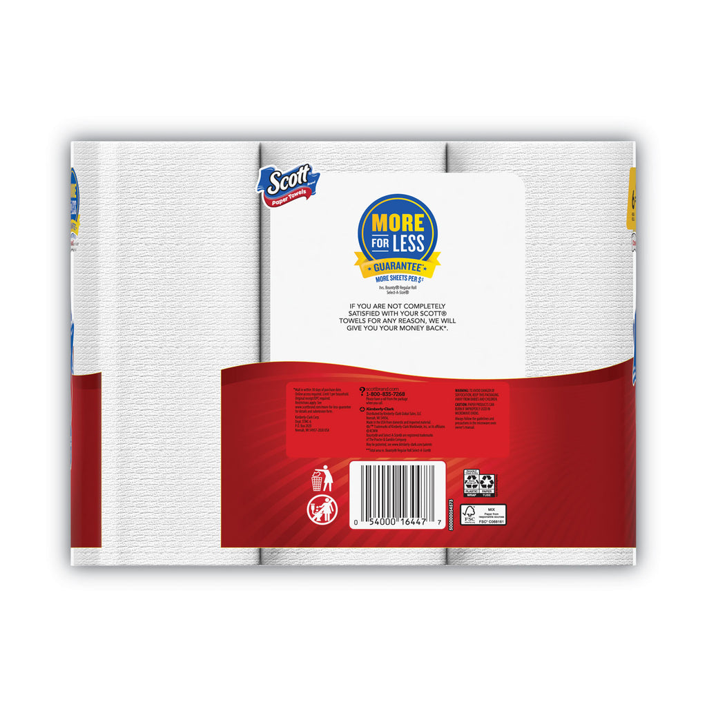 Choose-a-Size Mega Kitchen Roll Paper Towels, 1-Ply, 102/Roll, 6 Rolls/Pack, 4 Packs/Carton - 