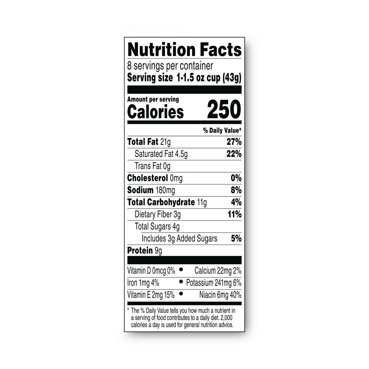 Spreads, Creamy Peanut Butter, 1.5 oz Cup, 8/Box