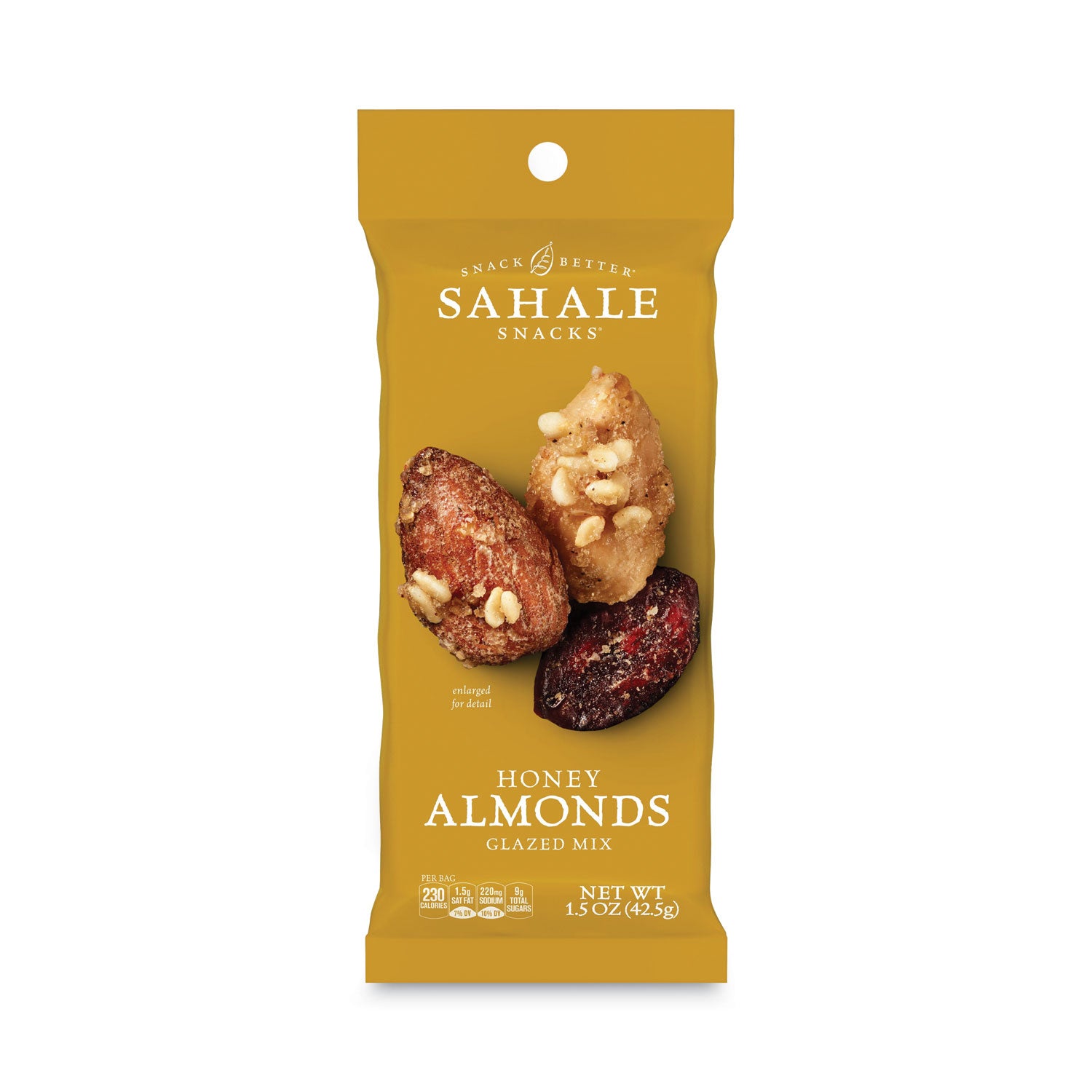 Sahale Snacks Honey Almonds Glazed Snack Mix - Non-GMO, Gluten-free - Honey, Almond, Vanilla - 1.50 oz - 18 / Carton