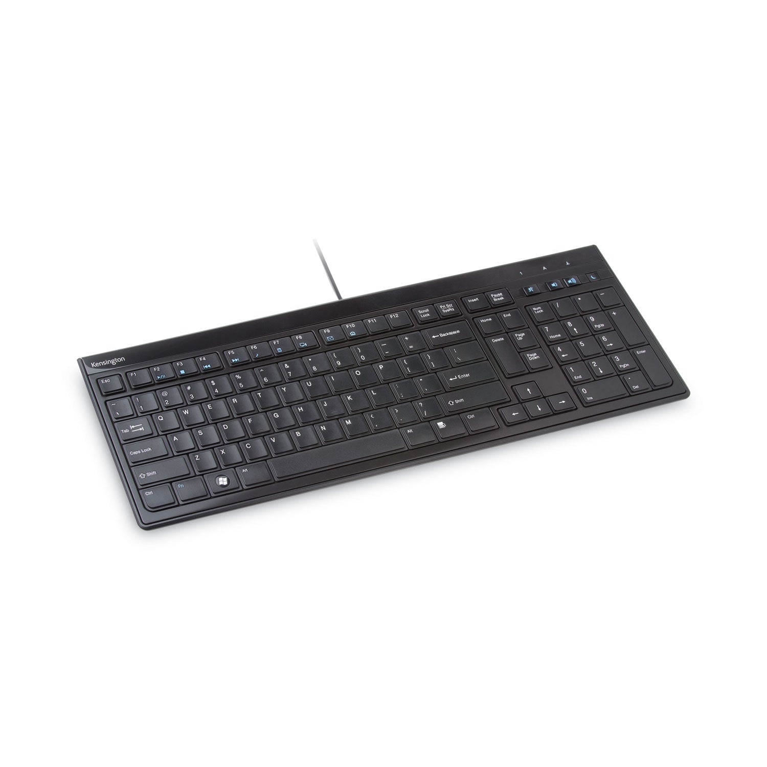Slim Type Standard Keyboard, 104 Keys, Black - 