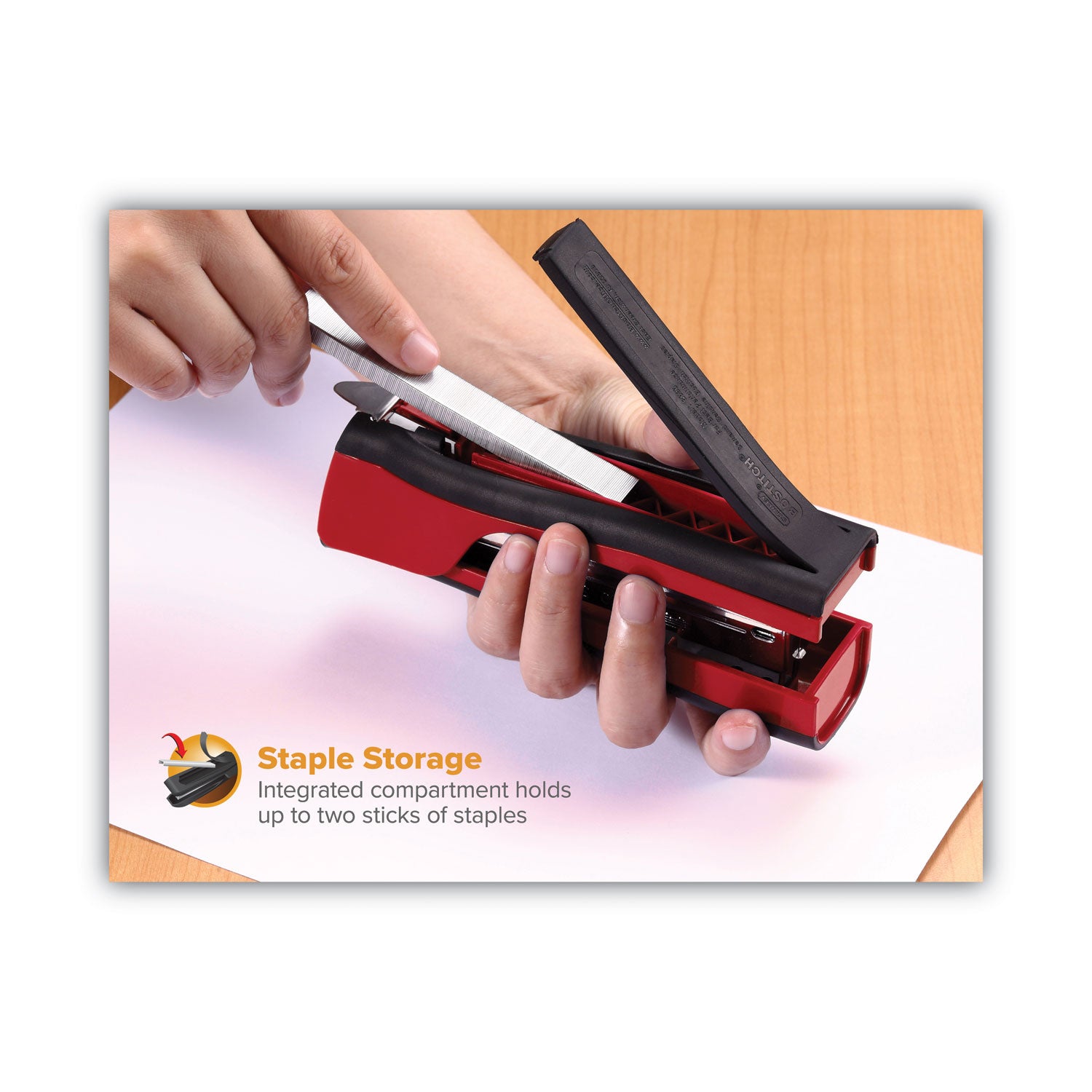 Dynamo Stapler, 20-Sheet Capacity, Red - 