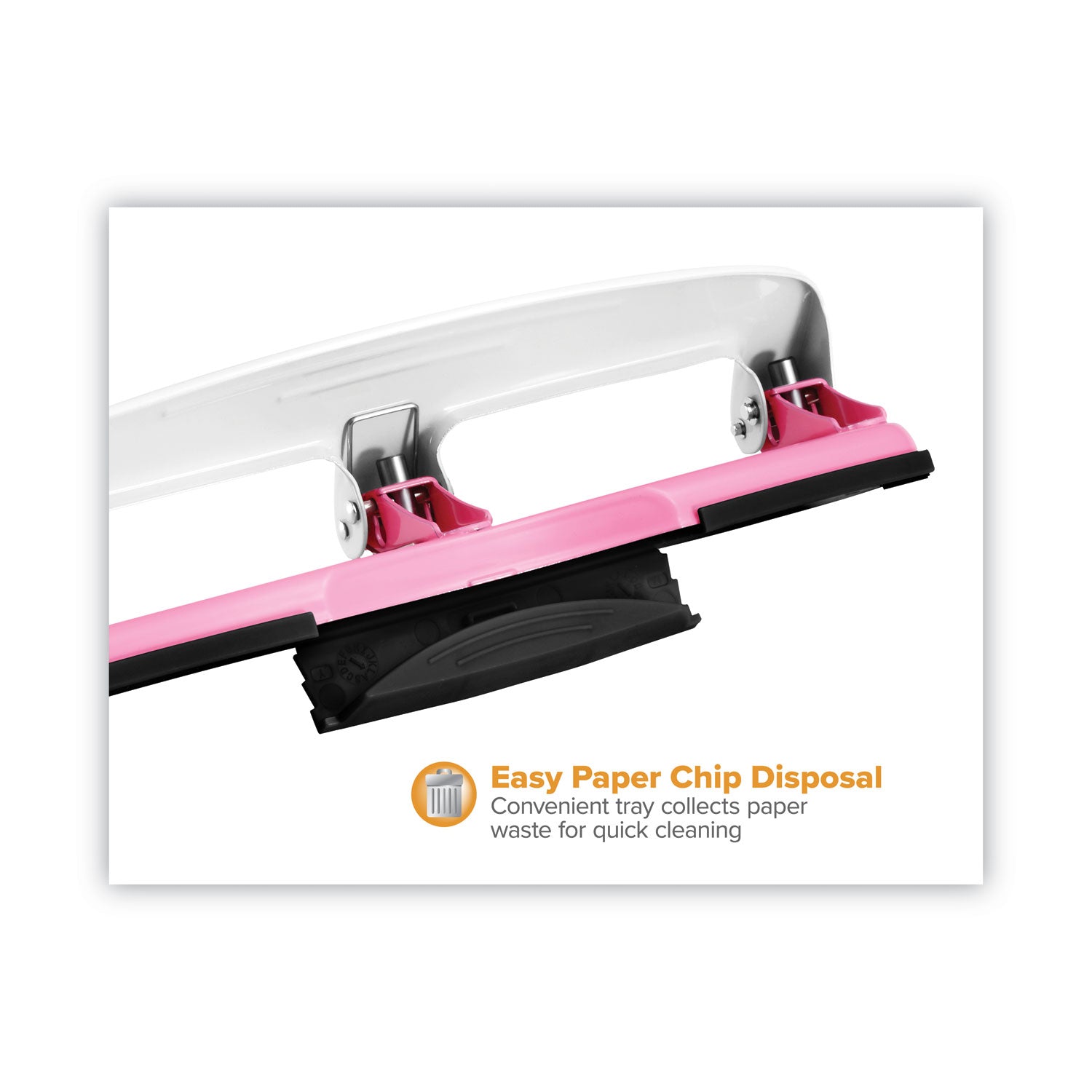 12-Sheet EZ Squeeze InCourage Three-Hole Punch, 9/32" Holes, Pink - 