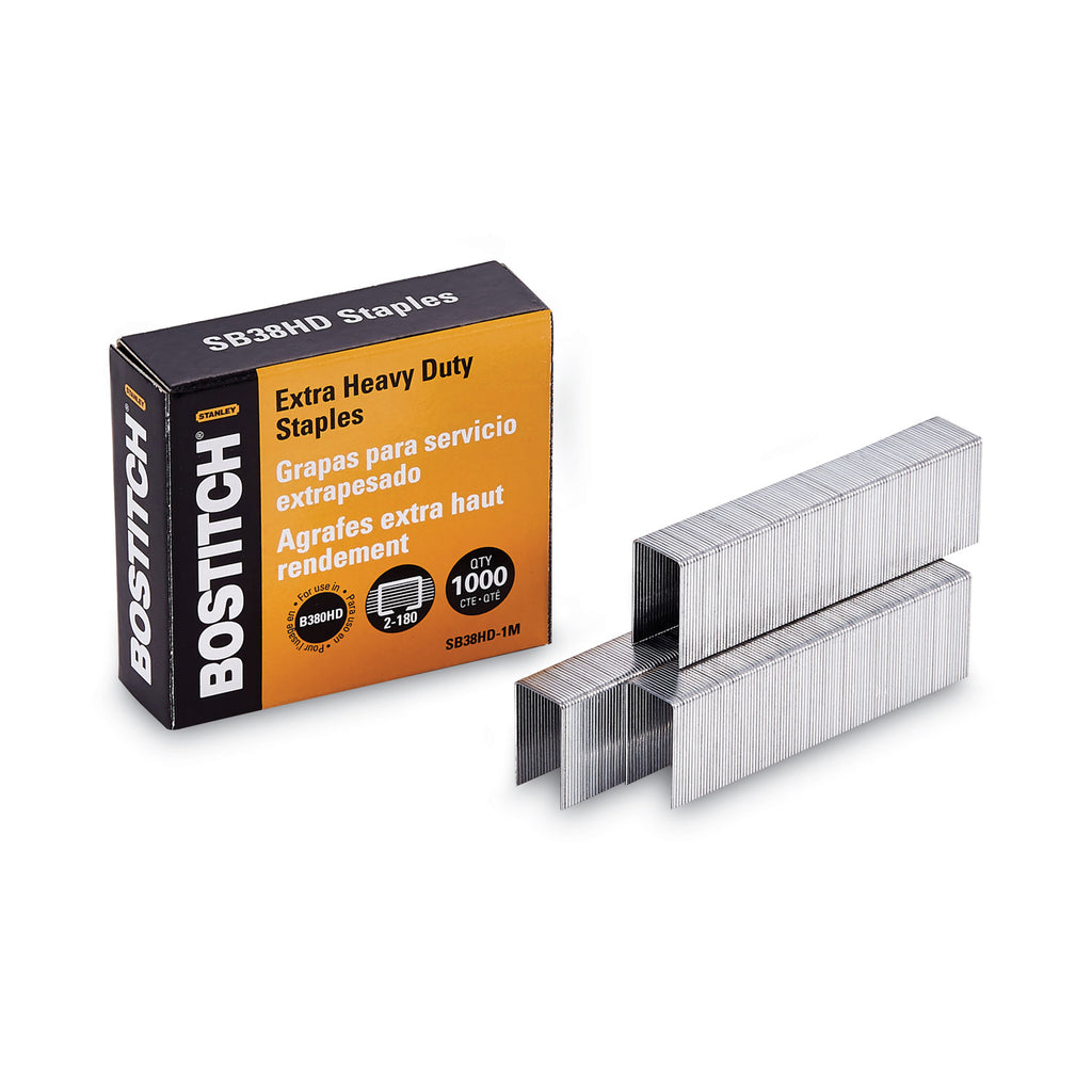 Heavy-Duty Premium Staples, 0.88" Leg, 0.5" Crown, Steel, 1,000/Box