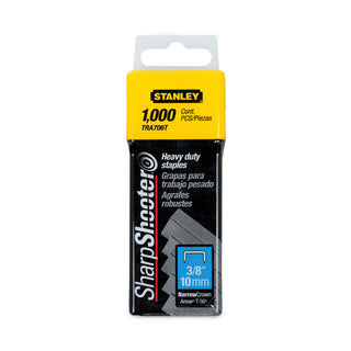 SharpShooter Heavy-Duty Tacker Staples, 0.38" Leg, 0.5" Crown, Steel, 1,000/Box - 