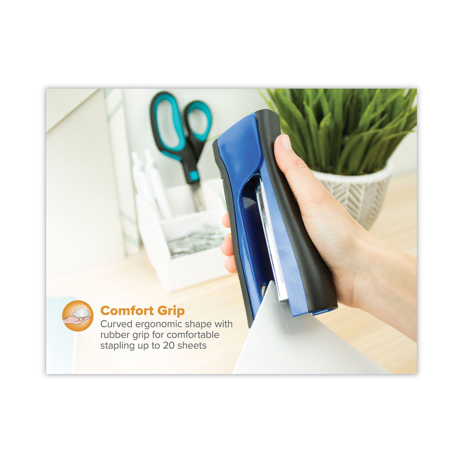 Dynamo Stapler, 20-Sheet Capacity, Blue