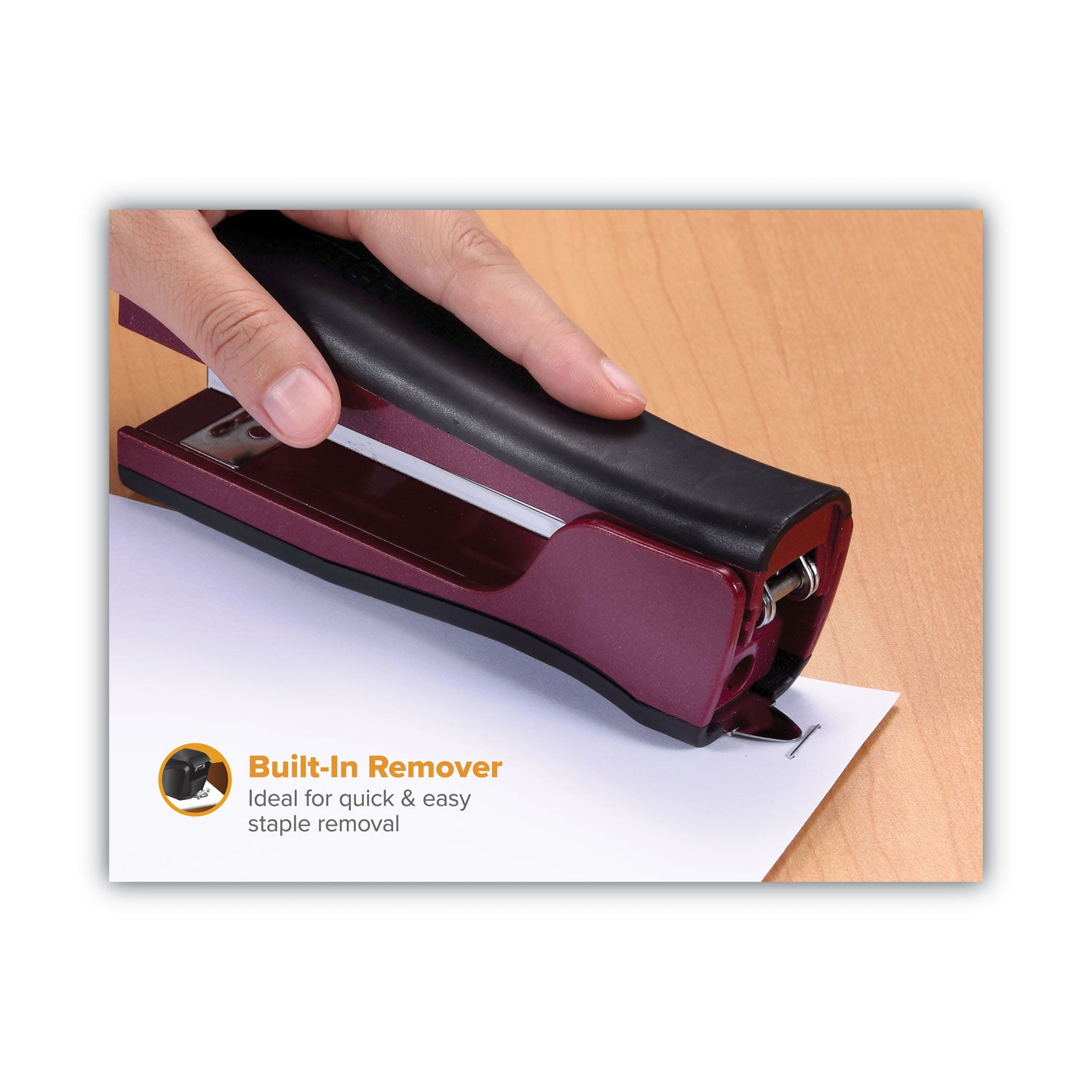 Dynamo Stapler, 20-Sheet Capacity, Wine Metallic - 