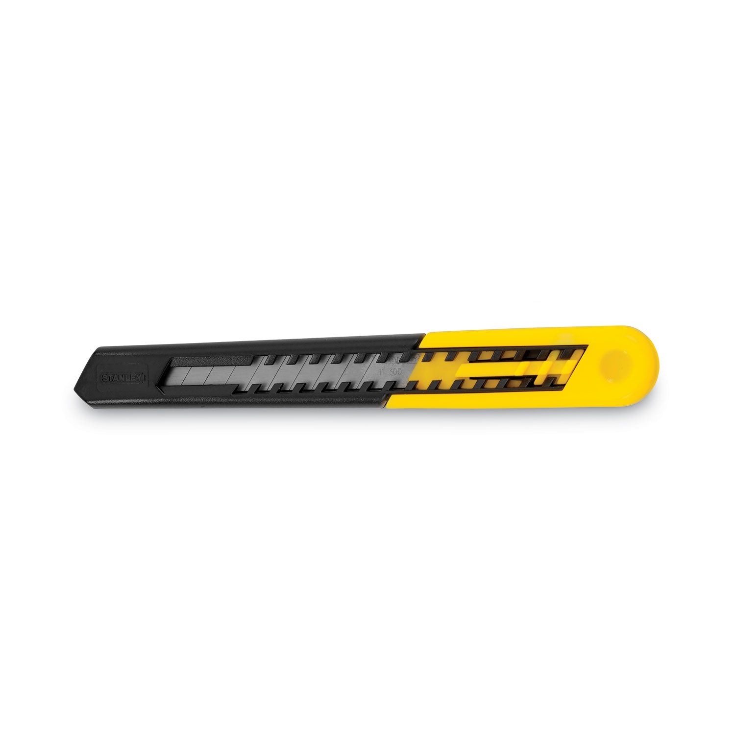 Straight Handle Knife w/Retractable 13 Point Snap-Off Blade, 9 mm Blade, 5.13" Plastic Handle, Yellow/Gray - 3