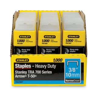 SharpShooter Heavy-Duty Tacker Staples, 0.38" Leg, 0.5" Crown, Steel, 1,000/Box - 