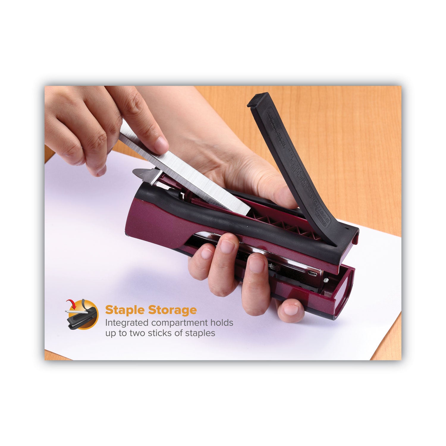 Dynamo Stapler, 20-Sheet Capacity, Wine Metallic - 